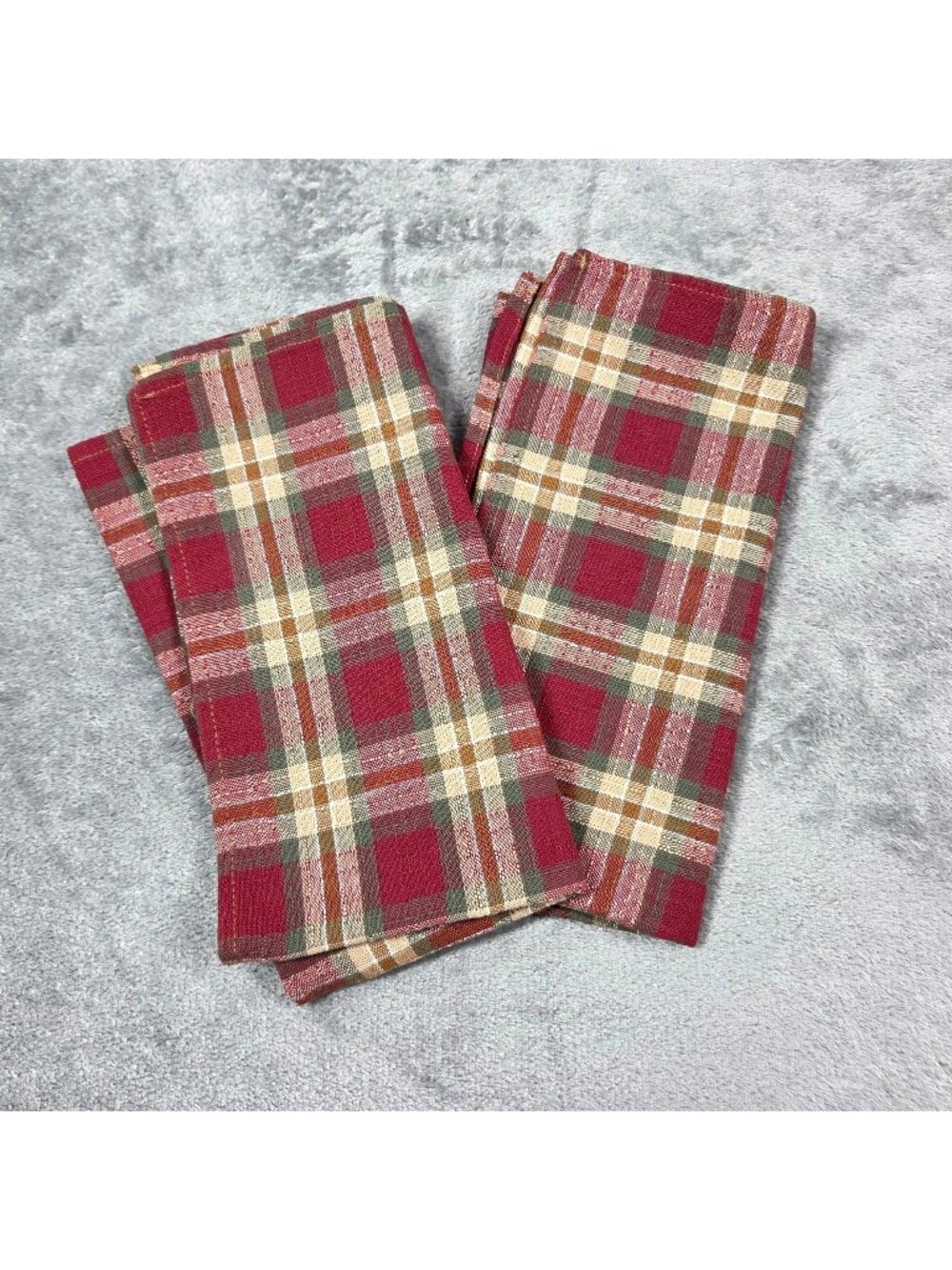 Longaberger Orchard Park Plaid Napkins 19" Square Set of 2 Unused